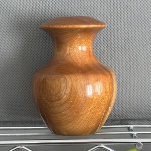 Vintage Oregon Myrtlewood mini vase candle holder Brown Wooden Vase 3” tall